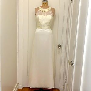 Off white high neck gown